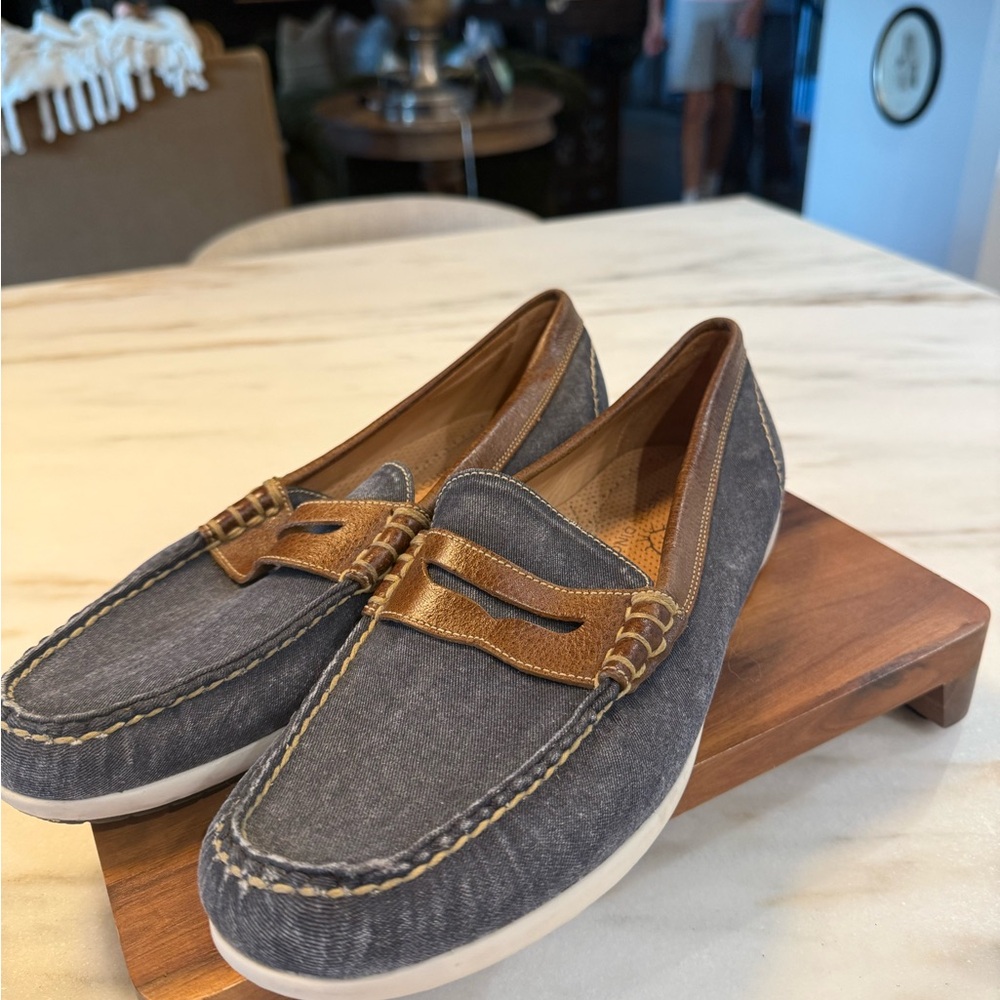 Martin Dingman Blue and Brown Loafers